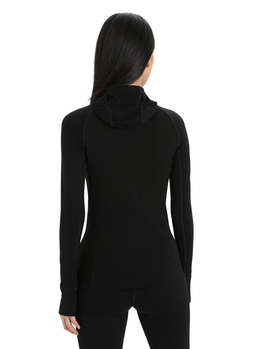 Black Icebreaker ZoneKnit™ Merino Insulated Long Sleeve Hoodie Women's One Piece & Sets | AU 1802TCEV